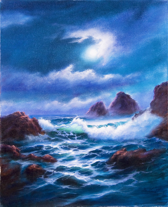 Moonlight Over the Waves